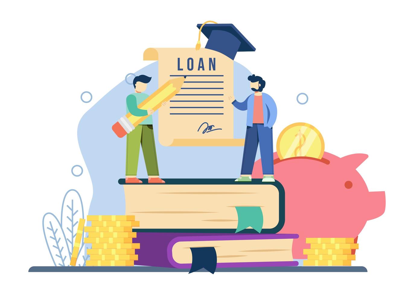 student loan concept free vector